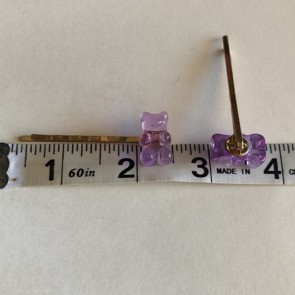 🥂 Host Pick 🥂 Set of 2 Gummy Bear Bobby Pins Purple - Picture 7 of 9